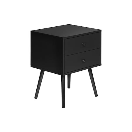 Monarch Specialties Accent Table, Bedroom, Living Room, Nightstand, Side Table, Storage Drawer, Black, Contemporary I 3628