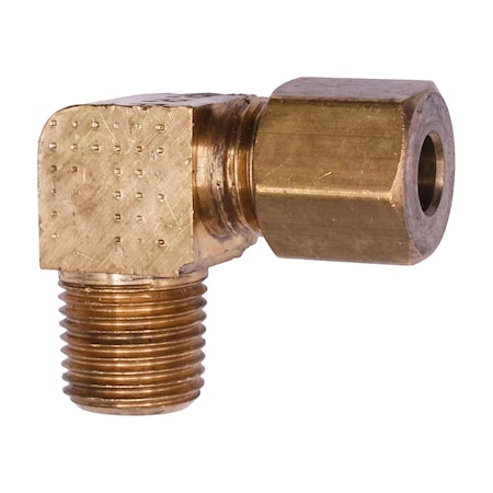 Auveco Brass 90 Degree Male Compression Adapter 3/16in Tube Size 1/8in Threads, 5PK 159