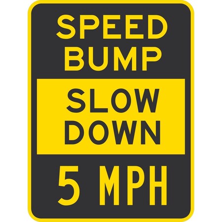 Lyle Speed Bump Slow Down 5 Mph, 18x24, Non-Reflective, Yellow G-11311-NA_18x24