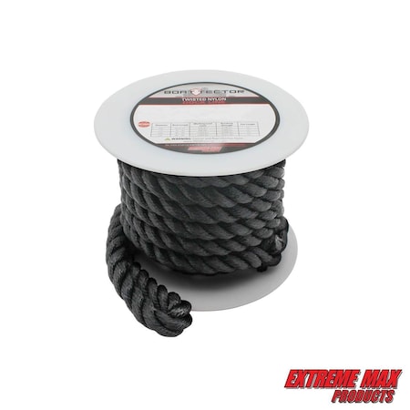 Extreme Max Extreme Max 3006.2873 BoatTector Twisted Nylon Dock Line - 3/4" x 40', Black 3006.2873