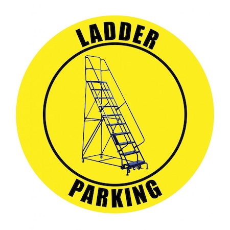 Creative Safety Supply Ladder Parking Yellow, Floor Sign, 48in x 48in FS26036-48