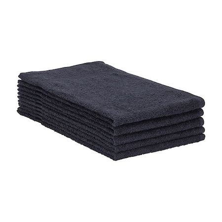 R & R Textile Salon Towel, 29 in L, Black, Pk 12 INT-107071