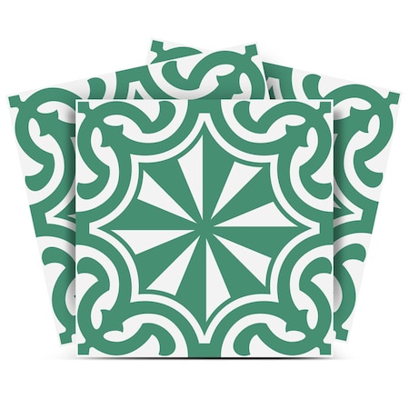 Homeroots 4" X 4" Glenda Sage Removable Peel And Stick Tiles 400400