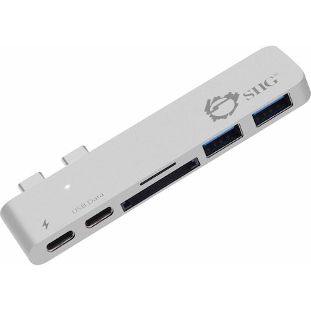 Siig THUNDERBOLT 3 USB-C HUB WITH CARD READER & PD ADAPTER SILVER JU-TB0212-S1