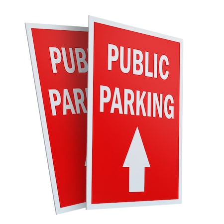 Signmission Public Parking With Up Arrow, Plastic Signs Only 24 Inch x 36 Inch, Corrugated Plastic, 2PK CSB-2436-2PACK-PublicParkingWithUpArrow