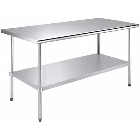 Amgood 30 in. x 60 in. All Stainless Steel Work Table, 35in. Height Commercial Prep Table with AMG WTSS-3060-Z