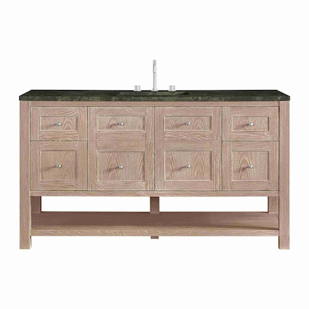 James Martin Vanities Breckenridge 60" Single Vanity, Whitewashed Oak, w/ 3 CM Phantome Eclos Top 330-V60S-WWO-3PHT