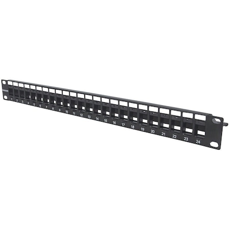 Intellinet Network Solutions BLANK PATCH PANEL; 24-PORT, 1 U, BLACK, 720847