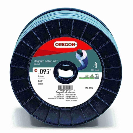 Oregon Magnum Gatorline Round Trimmer Line, .095" by 867', 3Lb Spool 22-195