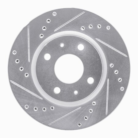 Dynamic Friction Co DFC Brake Rotor - Drilled and Slotted - Silver 631-54061L