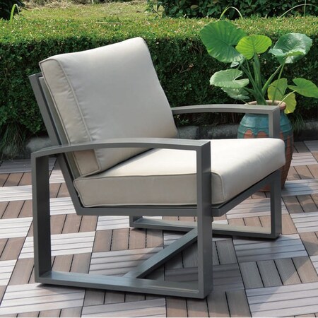 Hospitality Rattan Patio Moldova 4-Piece Seating Set PRP-8501-GRY-4PC