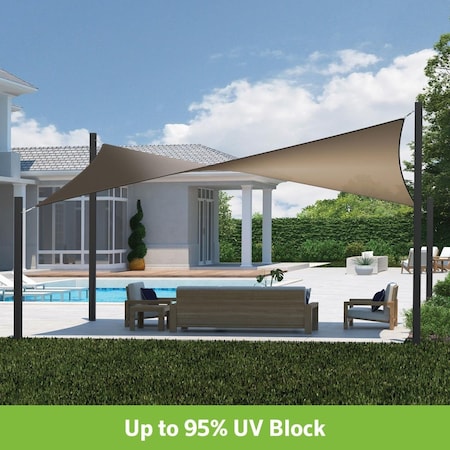 Coolaroo 12 x 8 ft. Dual Shade Rectangle Sail Kit, Cobblestone 481865