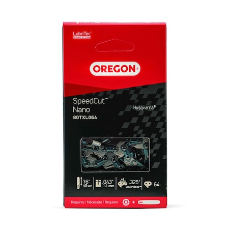 Oregon SpeedCut Nano Saw Chain 14", .325" Low Profile Pitch, .043" Gauge, 59 Drive Links 80TXL059G