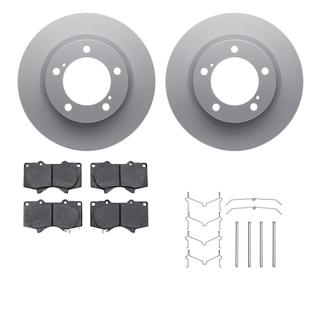 Dynamic Friction Co DFC GEOSPEC Coated Rotor- Heavy Duty Brake Pad includes Hardware 4412-76016