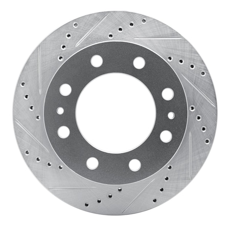 Dynamic Friction Co DFC Brake Rotor - Drilled and Slotted - Silver 631-40052L