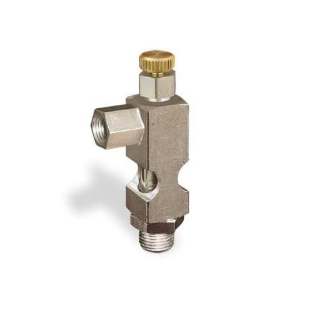 Oil-Rite Sight Feed Valve, Adjustable, Angle, 1/8 Female Npt Inlet, 1/8 Male Npt Outlet, Buna, Handwheel,  B1628-112B1HL