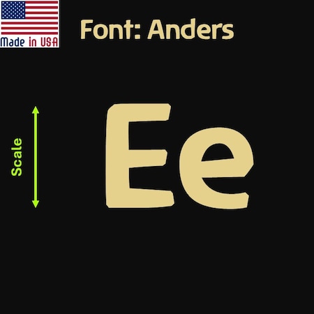 Aacc Self-Adhesive Vinyl Letter: e, Scale: 6 cm. Color: Gold Font: Anders by, 4PK AACC-Anders-le-Gold-M6x4