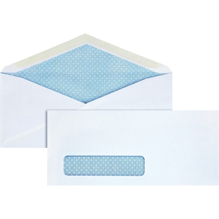 Business Source Window Envelope, White, Gummed Flap, PK5 BSN42205