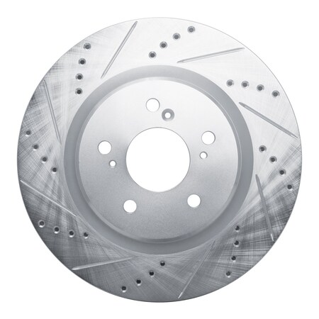Dynamic Friction Co DFC Brake Rotor - Drilled and Slotted - Silver 631-58035L