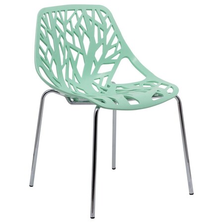 Leisuremod Modern Asbury Dining Chair with Chromed Legs, Mint AC16MT