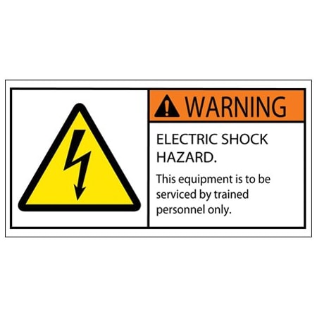 Bsc Preferred 2 x 4'' - Warning Electric Shock Hazard Durable Safety Label DSL519