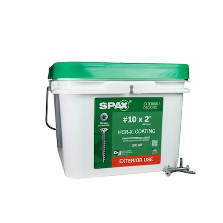 Spax #10 x 2 in Exterior Wood Deck Screws Construction Flat Head T-Star Plus Bulk Pail, 1500PK 3191670500500