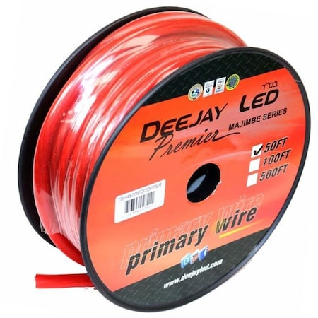 Deejay Led 4-Gauge 50 Foot Red Pure Copper Stranded Power Cable TBH450REDCOPPER
