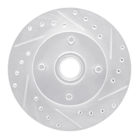 Dynamic Friction Co DFC Brake Rotor - Drilled and Slotted - Silver 631-54015R