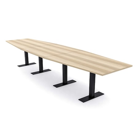Skutchi Designs 16 Person Conference Table With Power Unit | 16' Hexagon Table | Harmony Series HAR-HEX.IR-48X192-T.BK-K525-NA