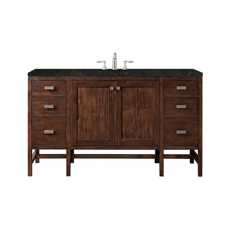 James Martin Vanities Addison 60" Single Vanity, Mid-Century Acacia, w/ 3 CM Phantome Eclos Top E444-V60S-MCA-3PHT