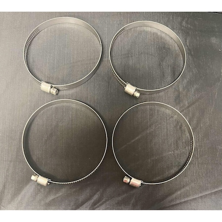 Helix Racing Products 2.25In - 3.25In Dia Stainless Steel Hose Clamps, 4PK 114-6244