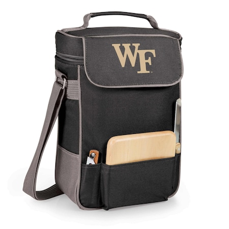Picnic Time Family Of Brands NCAA Wake Forest Demon Deacons Duet Wine and Cheese Tote Bag 623-04-175-614-0