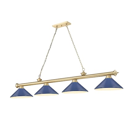 Z-Lite Cordon Heritage Brass 4 Light Billiard 2306-4HBR-MNB