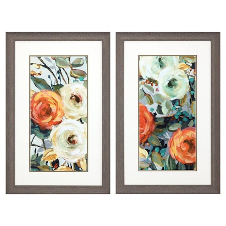 Homeroots Set Of Two Floral Warmth Brown Framed Wall Art, 2PK 649141