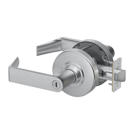 Schlage Grade 1 Bath/Bedroom Privacy Cylindrical Lock, Non-Keyed, Rhodes Lever with Rose, Satin Chrome PC40 RHO 626
