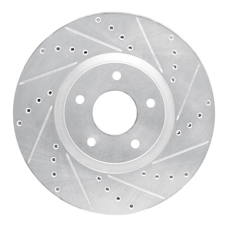 Dynamic Friction Co DFC Brake Rotor - Drilled and Slotted - Silver 631-67059R