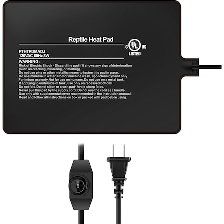 Ipower 6 X 8 Inch Reptile Heat Pad with Temperature Adjustable Controller PTHTPDMADJ