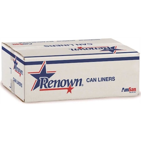 Renown Institutional 56 Gal. 22 mic 43 in. x 48 in. Black Trash Can Liner, 150PK REN15610