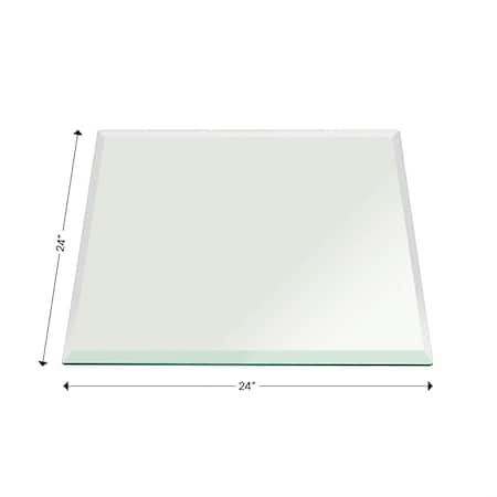 Fab Glass And Mirror 30in. Clear Square Glass Table Top 1/4in. Thick Flat Polished Tempered Eased Corners 30SQR6THFLTE