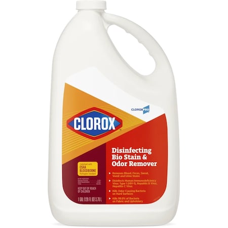 Cloroxpro Disinfecting Bio Stain & Odor Remover Refill, 128 fl oz (4 quart) Translucent, 4 PK CLO31910