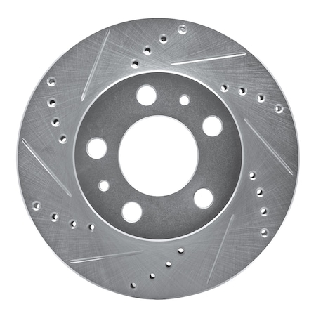 Dynamic Friction Co DFC Brake Rotor - Drilled and Slotted - Silver 631-27005L