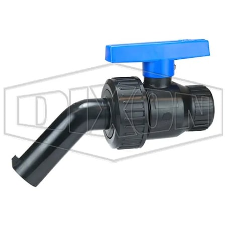Dixon Single Union Ball Valve, 1 in Nominal, FNPT x Nozzle End Style, Full Port, PTFE Ball Seat/EPDM O-Rin SUBVN100