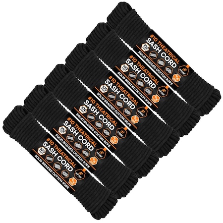 Xpose Safety Black Braided Sash Cord 3/16in x 100ft, 6PK BSC316-100-6-X-S