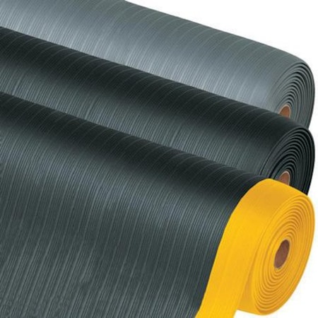 Partners Brand Antifatigue Mat, 5 ft L x 4 ft W, .38 in Thickness, Black/Yellow MAT124BY