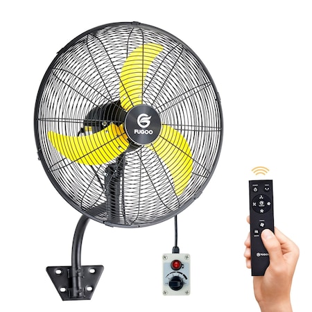 Edendirect 20'' Outdoor Quiet Remote Control Oscillating Wall Mount Fan, All Sealed BLDC Motor, 4 Speed ZR-F-8500BR