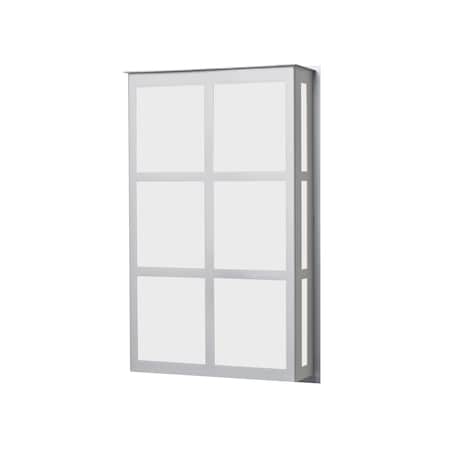 Besa Lighting Bree 16 Outdoor Sconce, White Acrylic, Silver Finish, 2x60W Incandescent BREE16-WA-SL