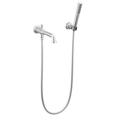Delta Broderick Wall Mount Tub Filler Trim With Hand Shower - Less Handles In Lumicoat Chrome T5784-PR-LHP-WL