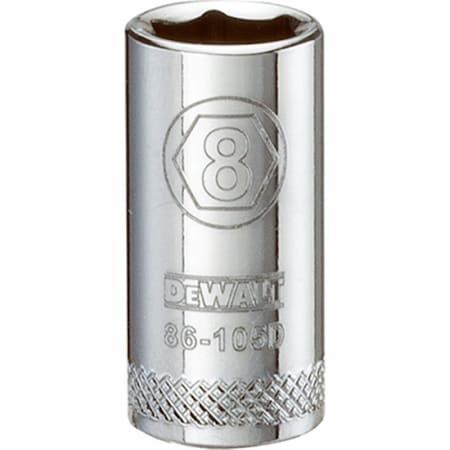 Stanley 0.25 in. Drive, 8 mm 6 Point Polished Chrome Vanadium Steel Shallow Socket 227525