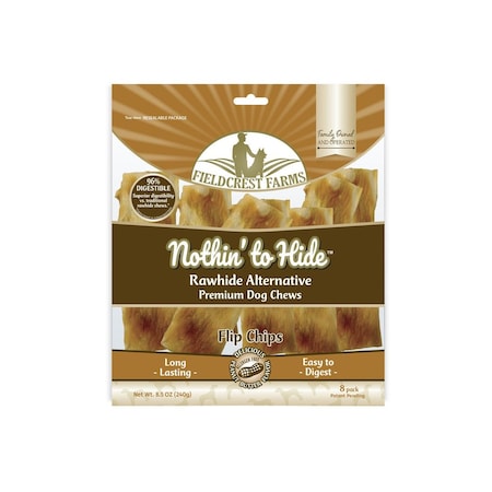 Fieldcrest Farms Nothin' to Hide Flip Chip Dog Chew Treats, Peanut Butter, 8PK 172