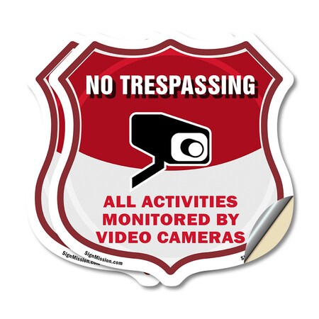 Signmission No Trespassing Shield Sign All Activitie, 6 inch X 6 inch, Vinyl Decal, 2PK SHI-D-2PACK-6-421